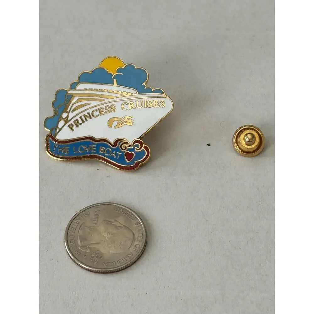 Princess Cruises Love Boat Pin Brooch Souvenir Collector Enamel Vintage Cruisin